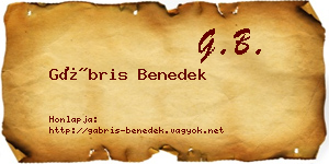 Gábris Benedek névjegykártya