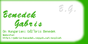 benedek gabris business card